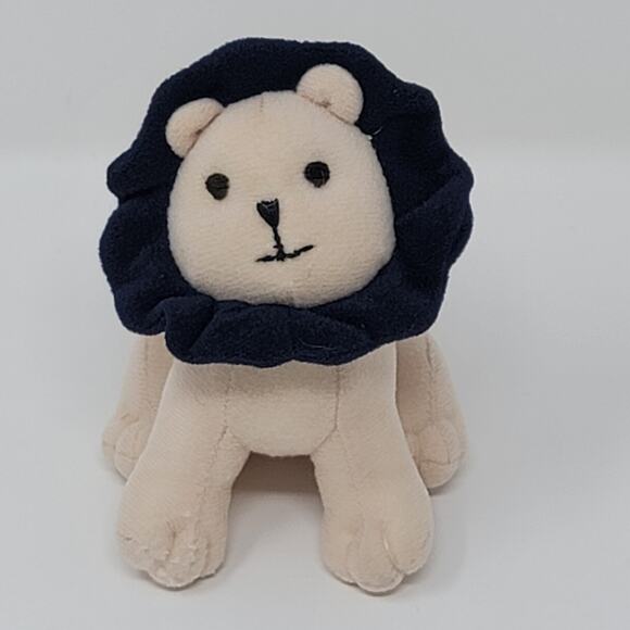 Miniature Lion Plush Baby Cub Tan Dark Brown Mane Sewn Face Mini Stuffed Animal - Picture 3 of 8